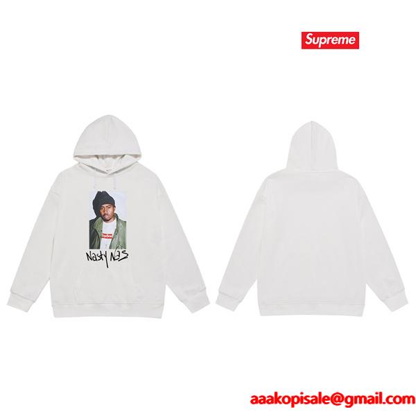 ブラック 2025秋冬 クラシックフォト風 シュプリーム Supreme コピー Nasty Nas パーカー