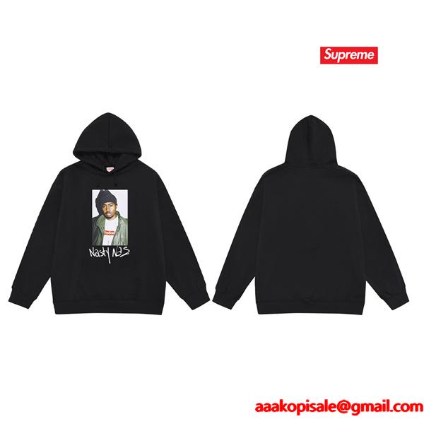 ブラック 2025秋冬 クラシックフォト風 シュプリーム Supreme コピー Nasty Nas パーカー