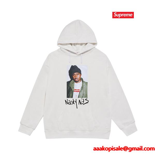 ブラック 2025秋冬 クラシックフォト風 シュプリーム Supreme コピー Nasty Nas パーカー