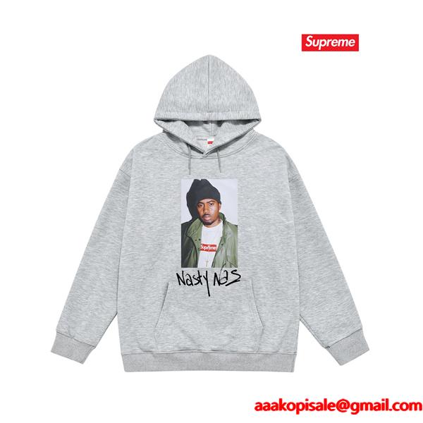 ブラック 2025秋冬 クラシックフォト風 シュプリーム Supreme コピー Nasty Nas パーカー