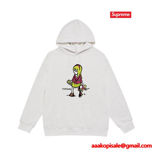 ブラック 2025秋冬 アートグラフィック Supreme シュプリーム 偽物 イラストパーカー