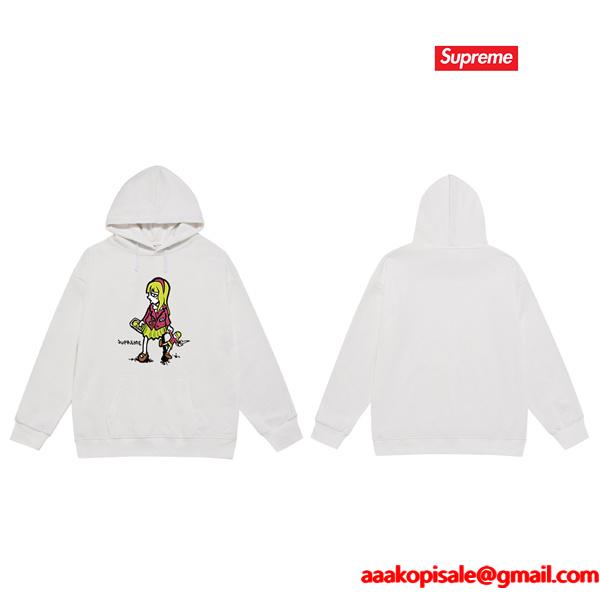 ブラック 2025秋冬 アートグラフィック Supreme シュプリーム 偽物 イラストパーカー