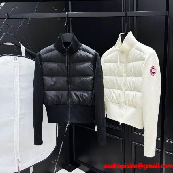  2025秋冬 ネイビー都会モダン ニットダウンジャケット 偽物 カナダグース Canada Goose