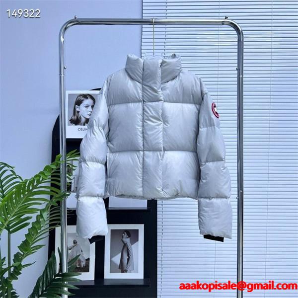 カナダグース Canada Goose 2025秋冬 ライトグレー 上品ショートダウンジャケット 偽物