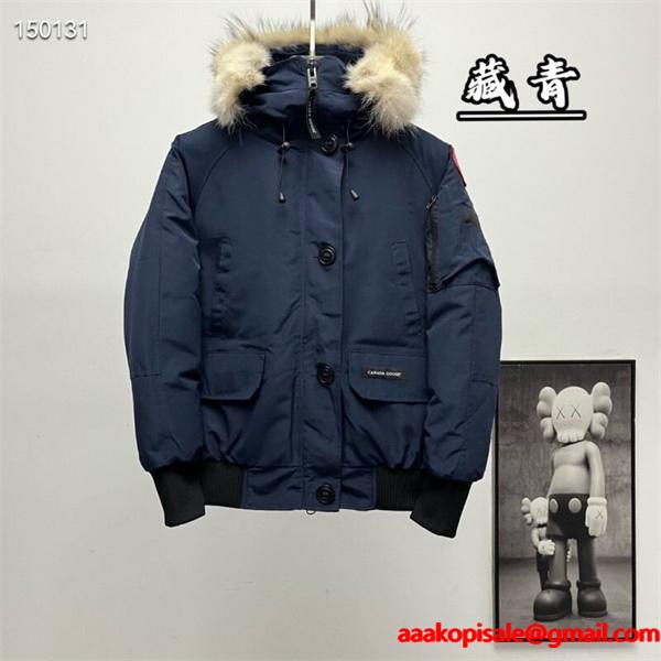 2025秋冬 ネイビー 防寒ファー付きダウンジャケット スーパーコピー カナダグース Canada Goose