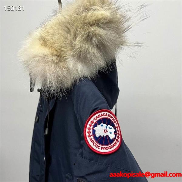 2025秋冬 ネイビー 防寒ファー付きダウンジャケット スーパーコピー カナダグース Canada Goose