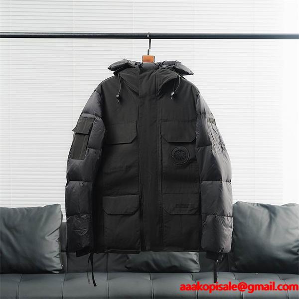 カナダグース Canada Goose 偽物 2025秋冬 マットブラック ミリタリースタイルロングダウン