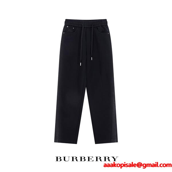 クラシックブラック 秋冬ストレートリラックスパンツ 話題の最新デザイン バーバリー Burberry スーパーコピー