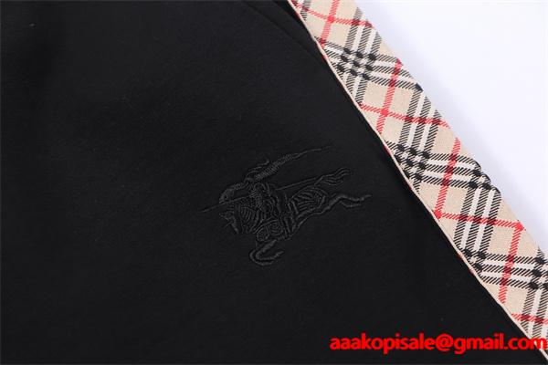 深みブラック 2025秋冬 ぬくもり感じる 上質チェックラインパーカーパンツ バーバリー Burberry 偽物