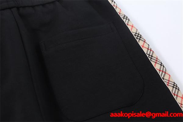 深みブラック 2025秋冬 ぬくもり感じる 上質チェックラインパーカーパンツ バーバリー Burberry 偽物