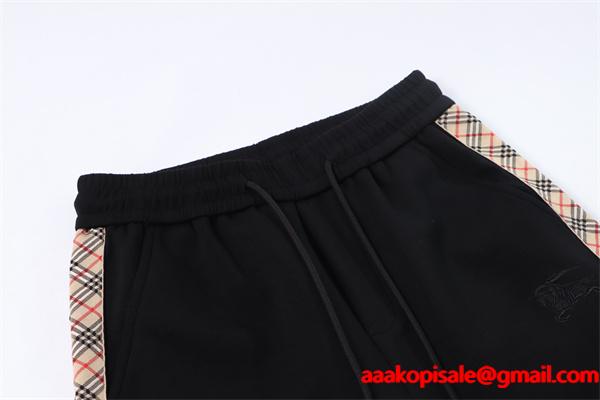 深みブラック 2025秋冬 ぬくもり感じる 上質チェックラインパーカーパンツ バーバリー Burberry 偽物