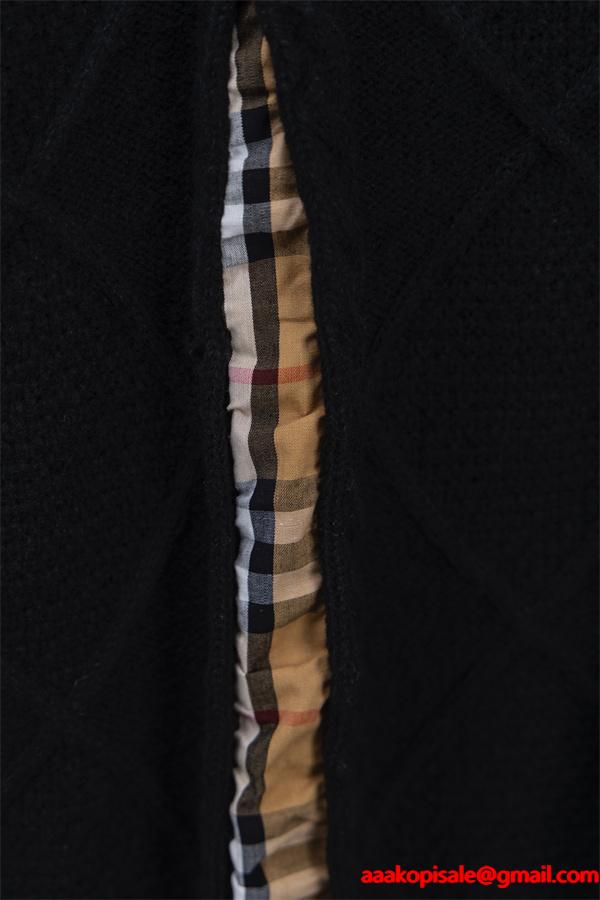 黒色格調 秋冬特選 バーバリー 偽物 ニットBurberry  格子柄アクセント 売れ筋おすすめモデル