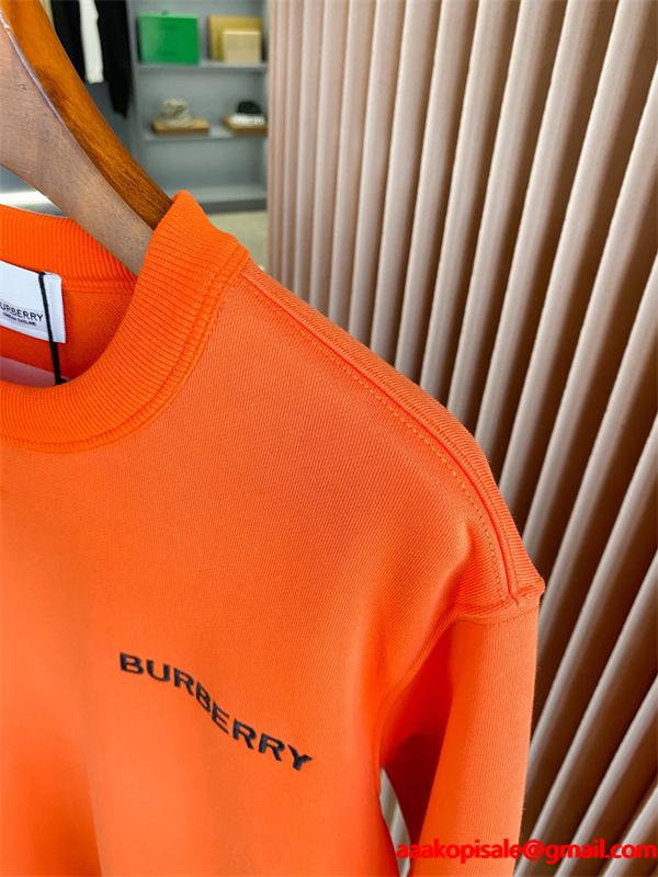 黒色オレンジロゴアクセント 秋冬大人気注目 Burberry バーバリー コピー パーカー デザイナー別注風