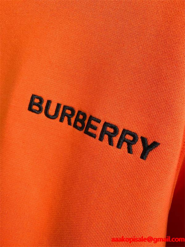 黒色オレンジロゴアクセント 秋冬大人気注目 Burberry バーバリー コピー パーカー デザイナー別注風