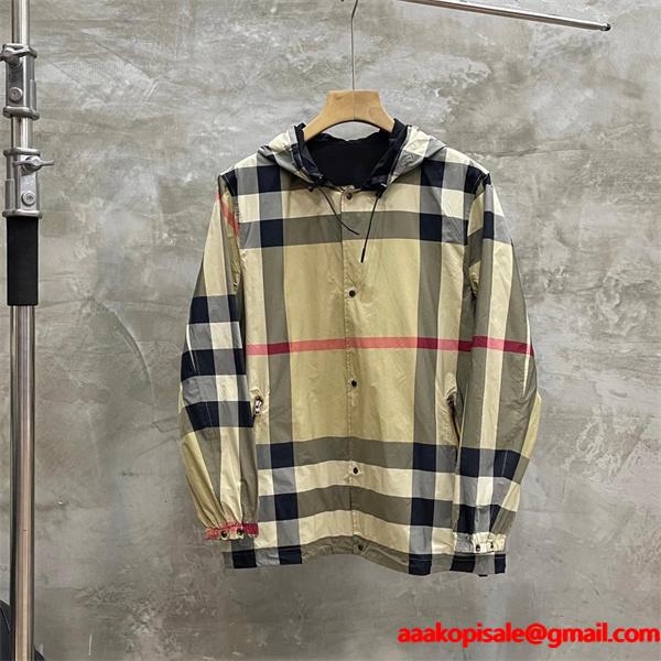 Burberry カーキ格子柄デザイン 秋冬特選ファッション バーバリー スーパーコピー パーカー シグネチャー定番