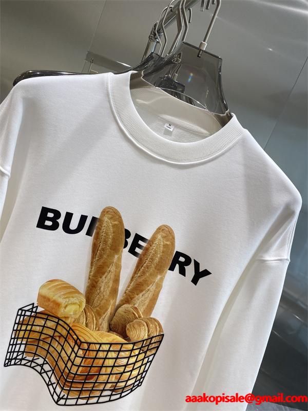 白色パンアクセント 2025秋冬ユニーク注目 バーバリー 偽物 パーカー デザイナー別注風  Burberry