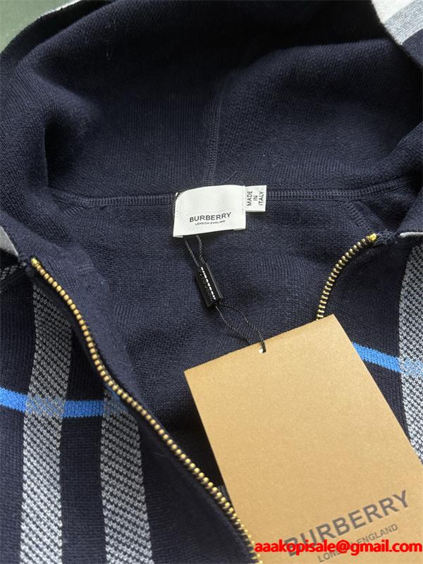 Burberry 紺色ロゴアクセント 秋冬定番ファッション バーバリー スーパーコピー パーカーニット 日常使い万能