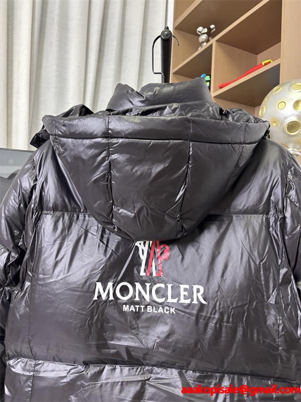 光沢感豊富 ブラック個性的 ハイテクテクスチャー モンクレール 偽物 ダウンジャケット Moncler 2025秋冬