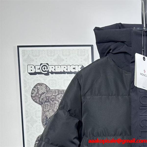 Moncler 寒中対応 ブラック 立体ロゴ ハードルーフ付き モンクレール スーパーコピー ダウンジャケット
