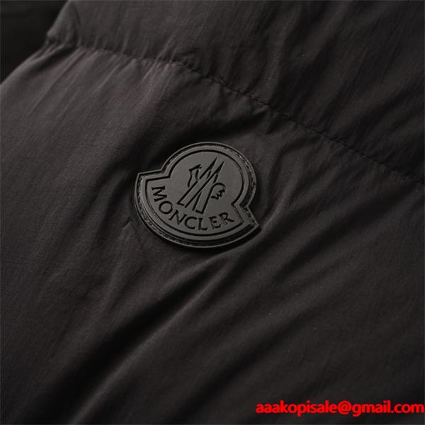 Moncler 寒中対応 ブラック 立体ロゴ ハードルーフ付き モンクレール スーパーコピー ダウンジャケット