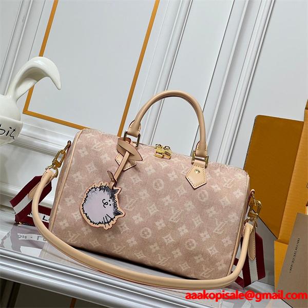 Louis Vuitton 冬のぬくもり ベージュ キャットチャーム スピーディ型 ルイヴィトン コピー ハンドバッグ