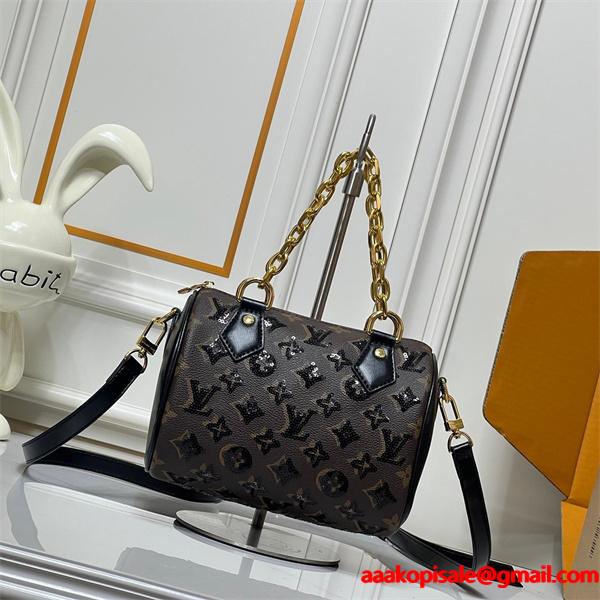 ブラウン グリッターデザイン ミニスピーディ ルイヴィトン コピー ショルダーバッグ Louis Vuitton 秋冬の彩り