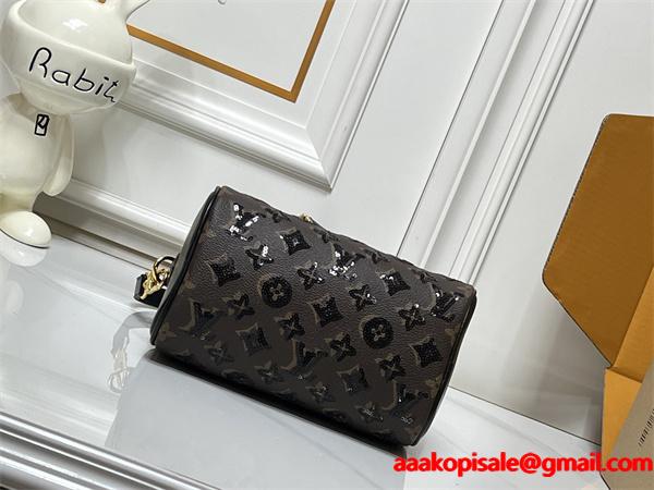ブラウン グリッターデザイン ミニスピーディ ルイヴィトン コピー ショルダーバッグ Louis Vuitton 秋冬の彩り