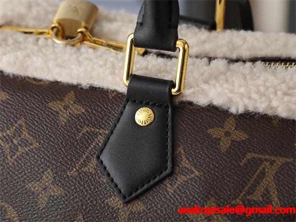 Louis Vuitton 秋冬の旅 ブラウン シェルパアクセント スピーディ型 ルイヴィトン コピー ハンドバッグ