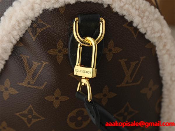 Louis Vuitton 秋冬の旅 ブラウン シェルパアクセント スピーディ型 ルイヴィトン コピー ハンドバッグ