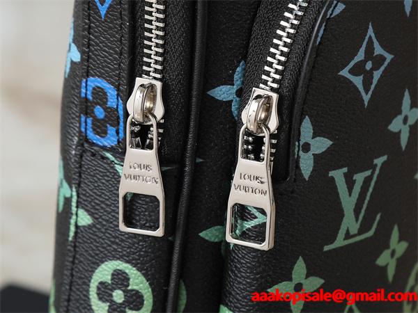 Louis Vuitton 2025秋冬 ブラック カラフルロゴ スリングバッグ ルイヴィトン 偽物 ショルダーバッグ