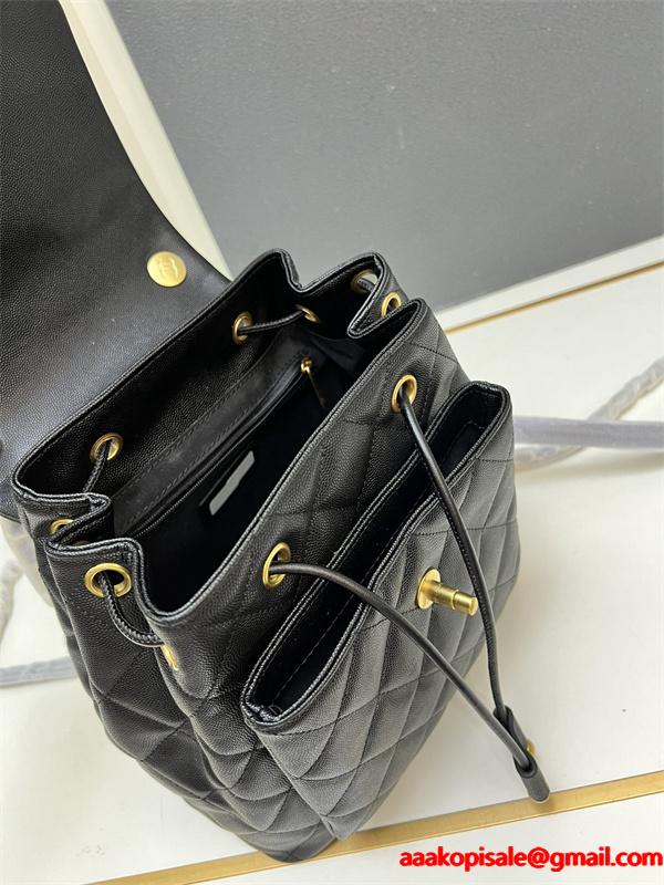  Chanel 冬の機動性 ブラック ダイヤ柄縫製 チェーンハンドル シャネル スーパーコピー リュック