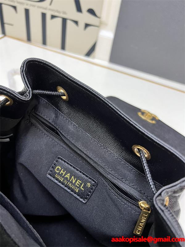  Chanel 冬の機動性 ブラック ダイヤ柄縫製 チェーンハンドル シャネル スーパーコピー リュック