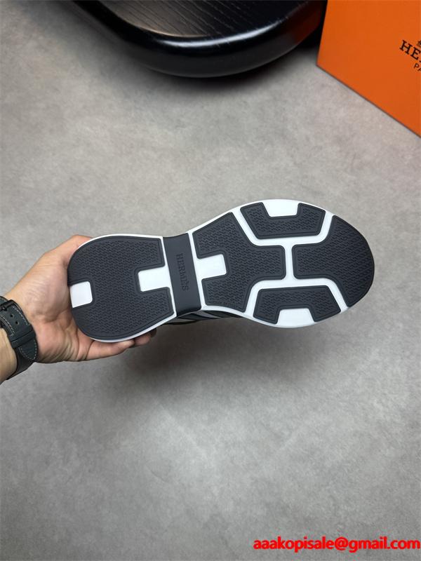 Hermès エルメス コピー 激安 ユニセックス スニーカー レザー メッシュ コンビ カジュアル 高品質 新作
