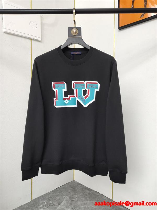 春秋人気 柔らか質感 高品質 Louis Vuitton ルイヴィトン スーパーコピー ホワイト ロゴパーカー 最新コレクションc