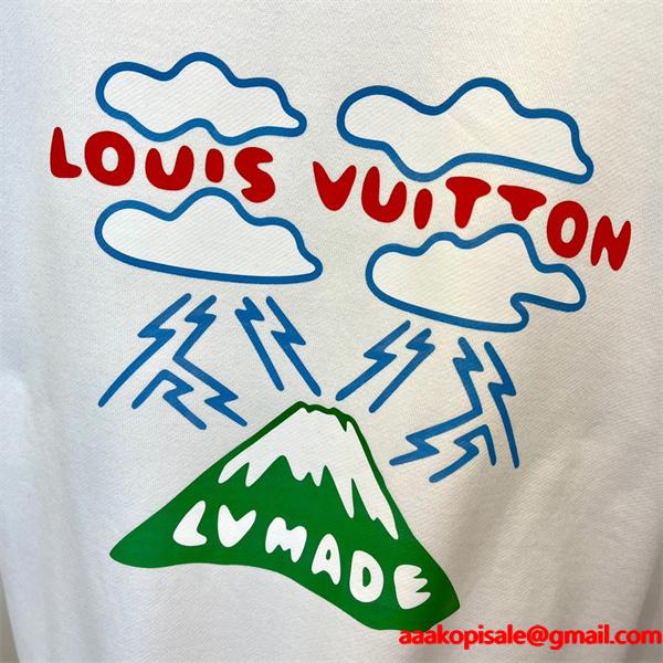  Louis Vuitton ルイヴィトン 偽物 ブラック プリント パーカー ストリート風 デザイン性抜群 激安通販人気