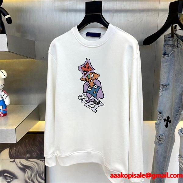 新作トレンド 個性派カラー 優良品質 Louis Vuitton ルイヴィトン スーパーコピー グラフィック ホワイト パーカー