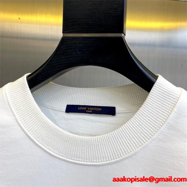 カジュアル人気 個性派プリント Louis Vuitton ルイヴィトン スーパーコピー ブラック キャラクター パーカー