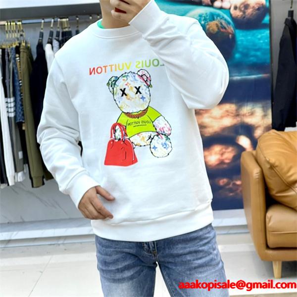   Louis Vuitton ルイヴィトン コピー ベア プリント パーカー ホワイト  遊び心あふれる カラフルデザイン