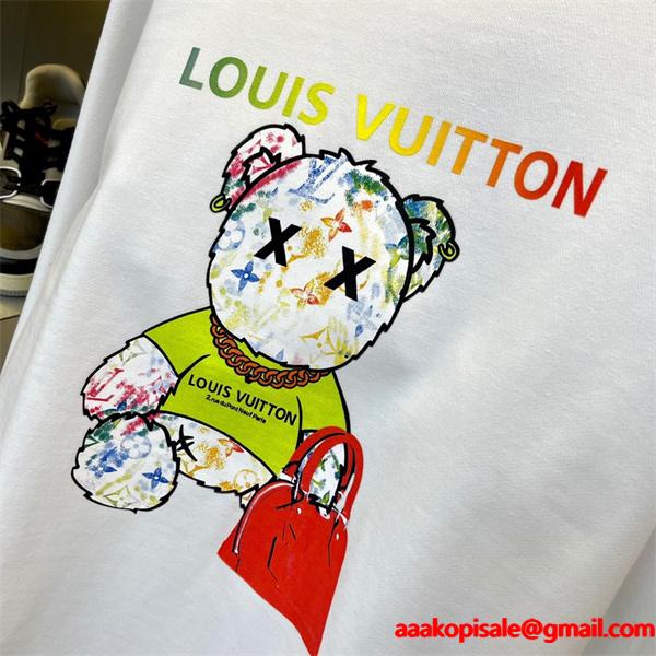   Louis Vuitton ルイヴィトン コピー ベア プリント パーカー ホワイト  遊び心あふれる カラフルデザイン