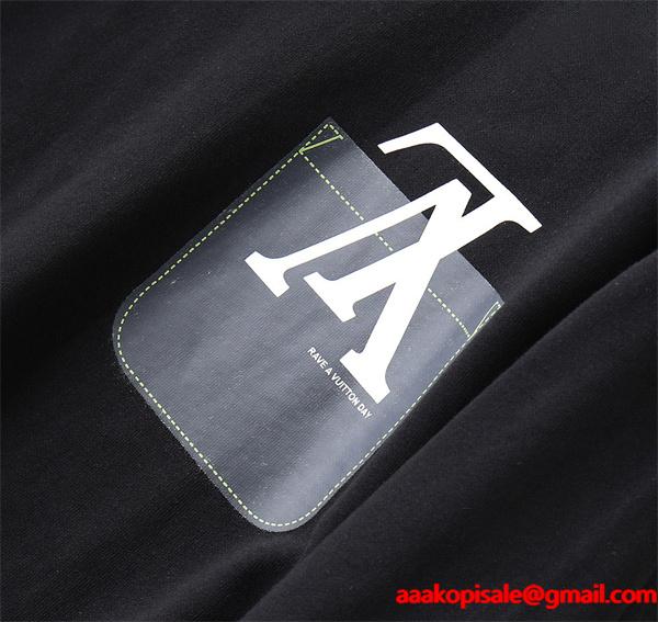 大人シック 上品スタイル Louis Vuitton ルイヴィトン 偽物 ポケットロゴ ブラック パーカー ホワイト 