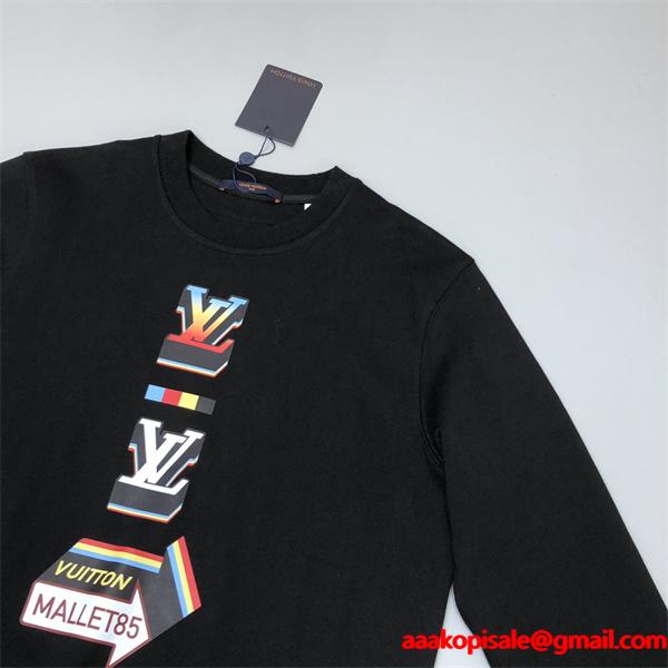 2025秋冬人気 モード感漂う 高級通販限定 ブラックカラーロゴ Louis Vuitton ルイヴィトン コピー パーカー