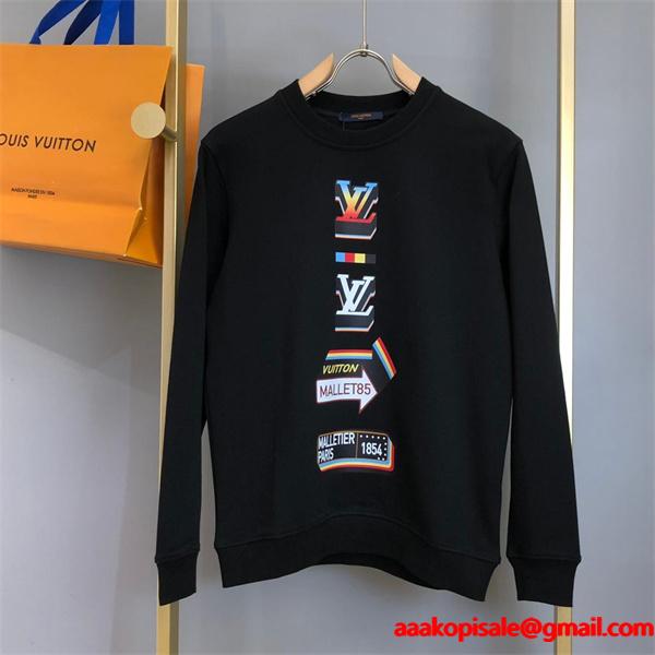 2025秋冬人気 モード感漂う 高級通販限定 ブラックカラーロゴ Louis Vuitton ルイヴィトン コピー パーカー