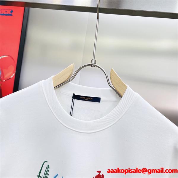  Louis Vuitton ルイヴィトン スーパーコピー パーカー 秋冬新作 暖かトレンド 高品質 ホワイトカラフルロゴ