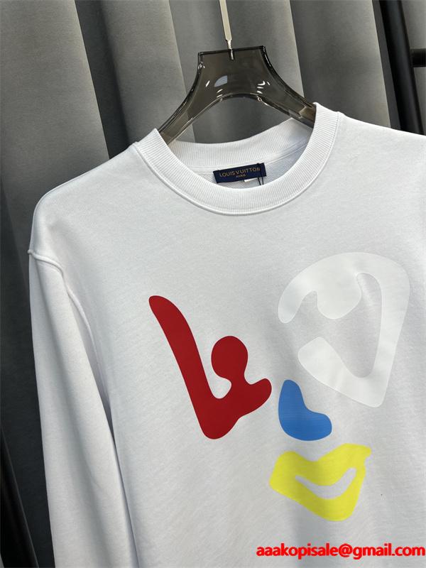 秋冬人気 個性派デザイン 激安通販限定 ブラックフェイスアート Louis Vuitton ルイヴィトン 偽物 パーカー