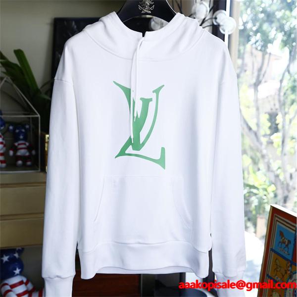 Louis Vuitton ルイヴィトン スーパーコピー パーカー 2025秋冬新作 上品シンプル 高品質 ホワイトビッグロゴ