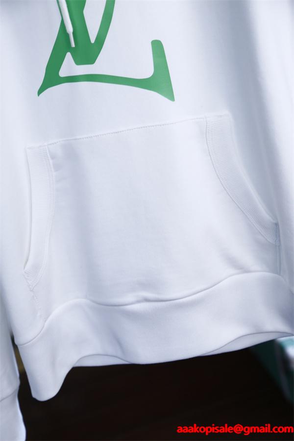 Louis Vuitton ルイヴィトン スーパーコピー パーカー 2025秋冬新作 上品シンプル 高品質 ホワイトビッグロゴ