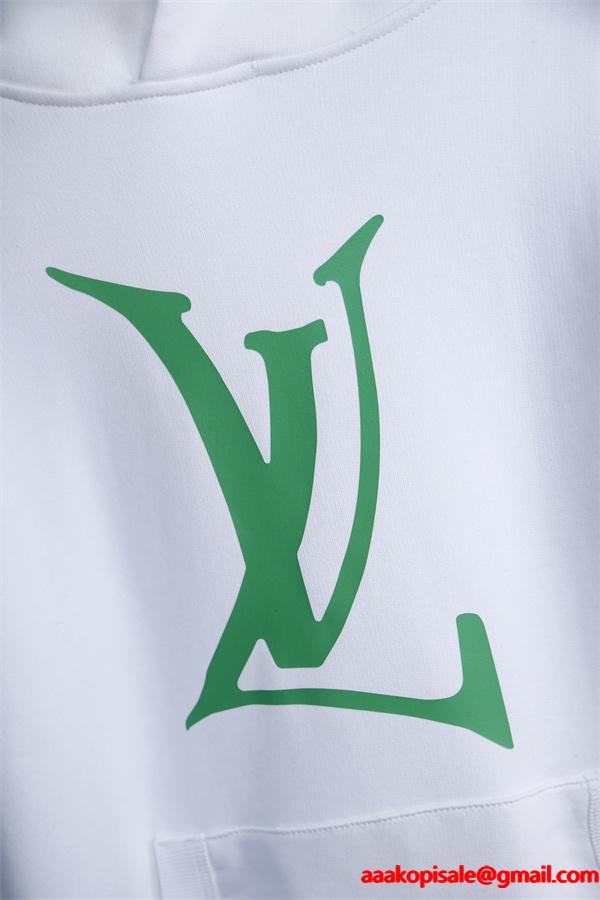 Louis Vuitton ルイヴィトン スーパーコピー パーカー 2025秋冬新作 上品シンプル 高品質 ホワイトビッグロゴ