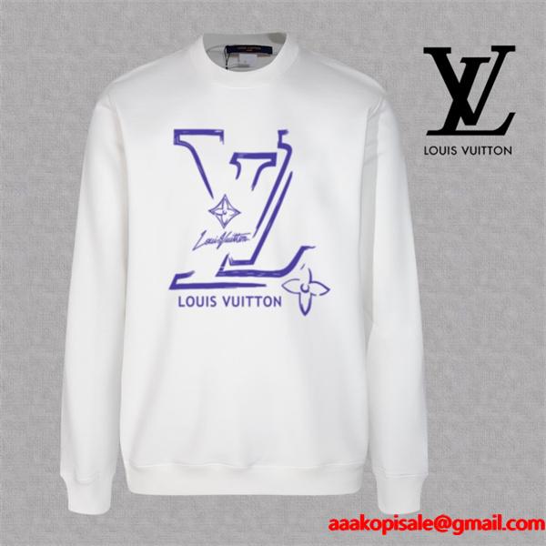 2025秋冬人気 高級感漂う ホワイトビッグロゴ Louis Vuitton ルイヴィトン スーパーコピー パーカー