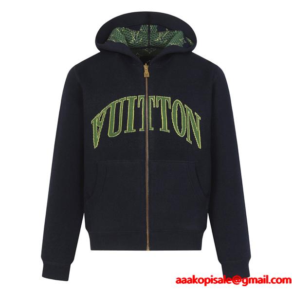 2025秋冬新作 高級ストリート ネイビー刺繍デザイン Louis Vuitton ルイヴィトン スーパーコピー パーカー