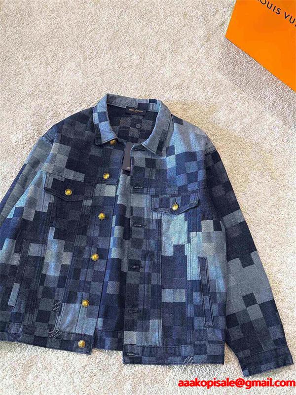 秋冬限定 デニムスタイル 高品質 ブルーグラフィック Louis Vuitton ルイヴィトン スーパーコピー ジャケット